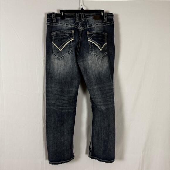 Buckle Black Men’s Straight Leg Jeans Waist 36R Inseam 28 Early Y2K Distressed - Picture 2 of 11